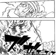 Laxus attacks Atlas Flame with his Roar