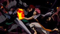 Dan is punched by Natsu