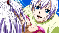 Lisanna holds Mirajane