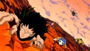 Team Gajeel climbing a cliff