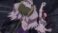 Kyôka is punched by Erza