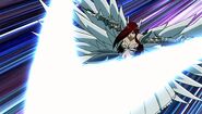 Erza uses Trinity Shot toward Erza Knightwalker