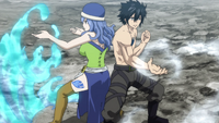 Gray and Juvia team up against Avatar