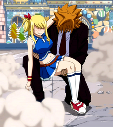 Loke salvando a Lucy de Bickslow