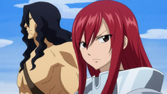 Erza en la sala de Sagitario