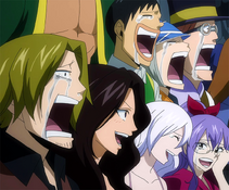 Fairy Tail celebrando su victoria