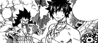 Gray and Gajeel see Natsu hunting