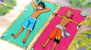 Gray and Natsu have a tanning contest