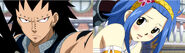 Levy blushes after Gajeel offers his help in the S-Class Trial