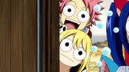 Natsu looking at Earth Land Lucy