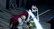 Erza ataca a Midnight