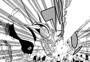 Lucy watches as Makarov throws Natsu towards Jacob