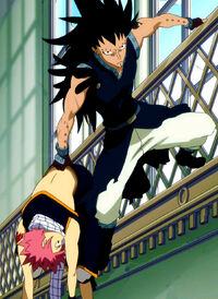 Gajeel saves Natsu