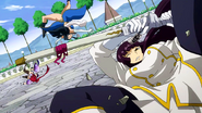 Erza is thrown by Minerva