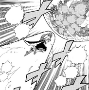 Erza flies towards the meteor