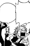 Elfman watches Natsu telling everyone to run