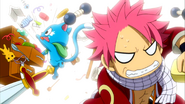 Happy and Natsu desperately searching for money