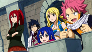 Natsu watches Mira's battle