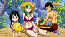 Bisca, Alzack y Asuka en la piscina