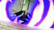 Laxus under Mystogan's Ground Shattering Wave