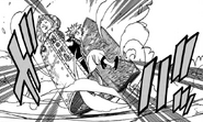 Natsu trapped by Goumon's Iron Maiden