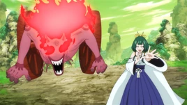 Yoko summons Fire Cart