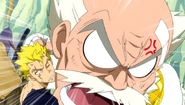 Laxus is yelled at by Makarov