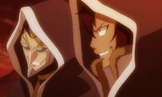 Cobra y Sawyer con las túnicas de Crime Sorciere