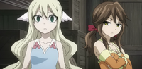 Mavis and Zera listen to Warrod