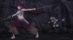 Kyouka Derrotada por Erza