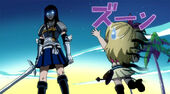 Lucy caught by Erza