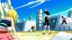 Lucy, Gray y Loke pelean con Caprico