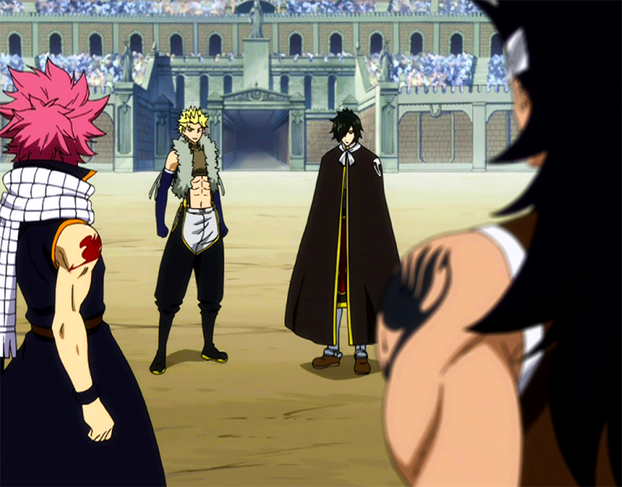 Natsu Dragneel Gajeel Redfox Vs Sting Eucliffe Rogue Cheney Fairy Tail Wiki Fandom