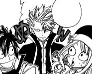 Lyon suddenly appears between Gray and Juvia