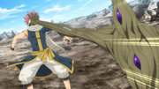 Wolfen grabs Natsu's face