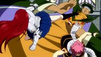 Erza arrives to save Natsu