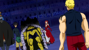 Laxus confronts Raven Tail's elite