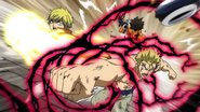 Laxus using Megaton: Red Lightning