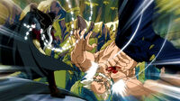 Hades uses his magic to attack Makarov