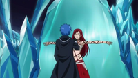 Jellal talking to a bound Erza