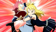 Natsu hugged by Edo-Lucy