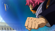 Natsu runs for Lucy