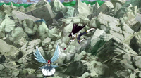 Kagura dives in to attack Erza