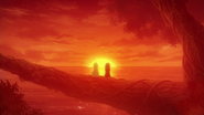 Young Zera and Mavis watch the sunset