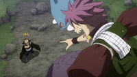 Natsu and Happy encounter Gildarts