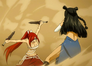 Minerva assaulted by Erza