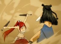 Erza strikes Minerva