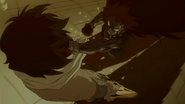 Gajeel moving in Shadow Form