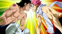 Natsu and Gajeel argue