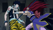 Erza manages to hit Midnight